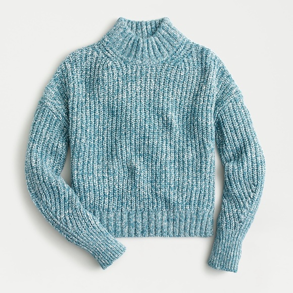 J. Crew Sweaters - J. Crew Marled Donegal Mockneck Blue Sweater